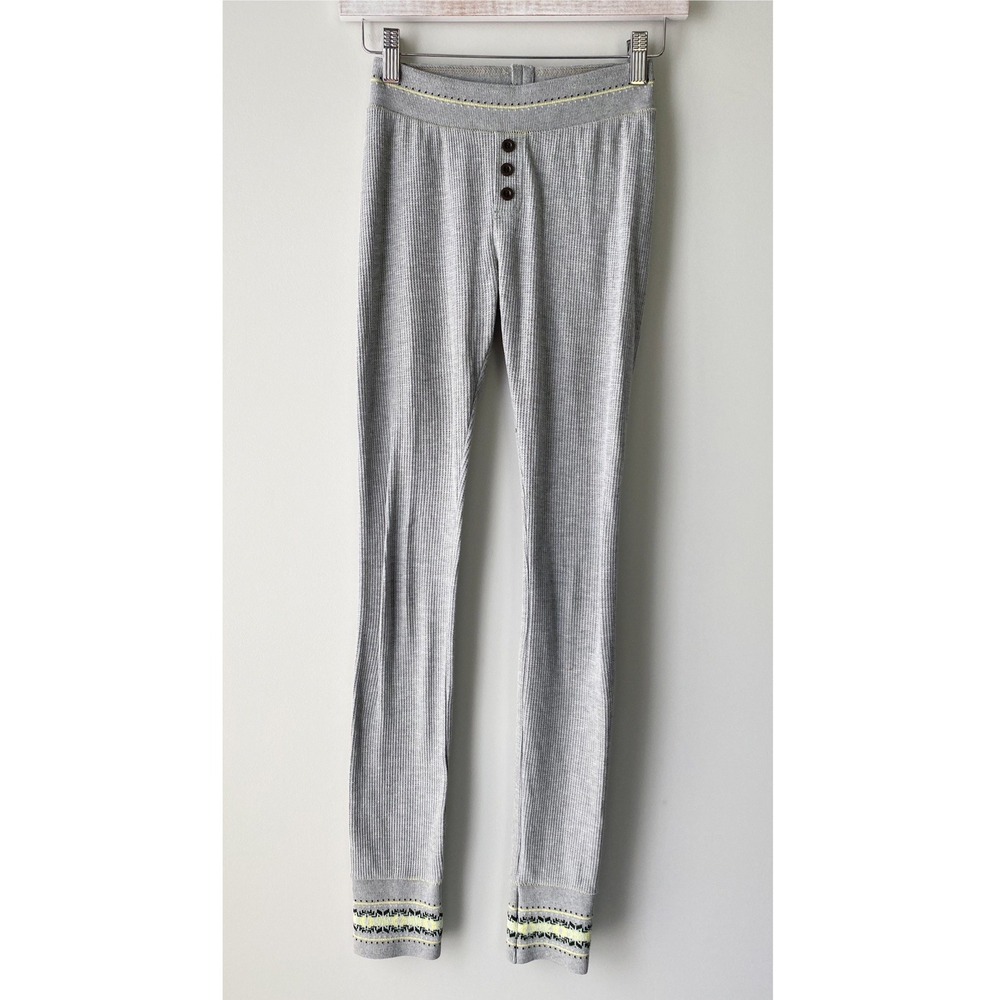 Free People Thermal Long Johns XS Grey Alpine‎ Skiing Aspen Winter Base Layer